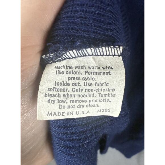 Vintage WVU Sweater Mens L Blue V Neck NCAA College Football Champion 90s - Picture 4 of 8